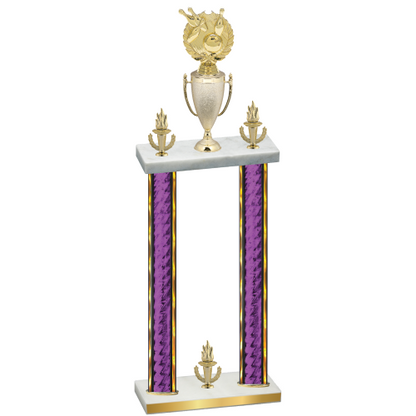 Double Purple Glacier Victory Bowling Trophy
