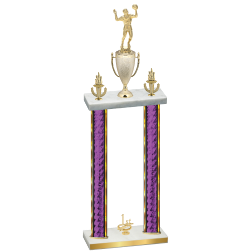 Double Purple Glacier First Place Volleyball Trophy
