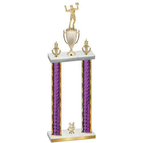 Double Purple Glacier Year Volleyball Trophy