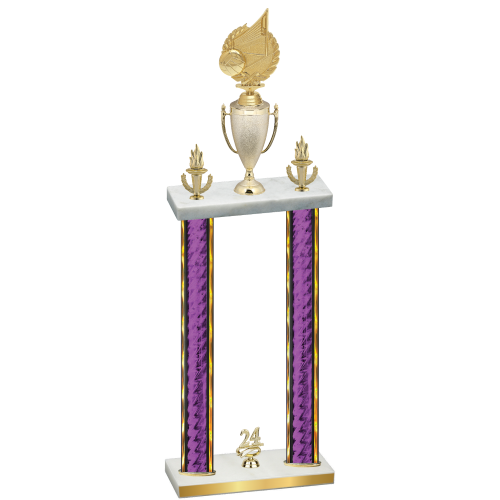 Double Purple Glacier Year Volleyball Trophy