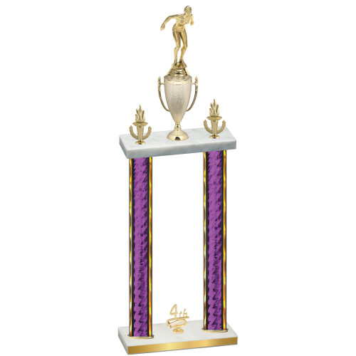 Double Purple Glacier Fourth Place Tennis Trophy