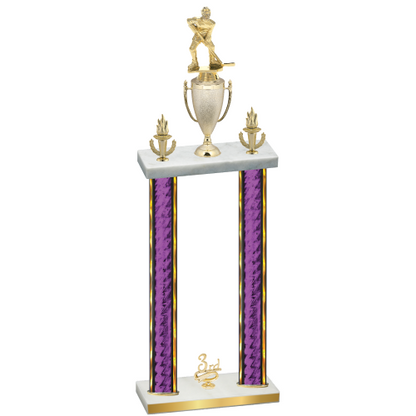Double Purple Glacier Third Place Hockey Trophy