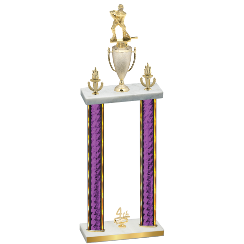 Double Purple Glacier Fourth Place Hockey Trophy