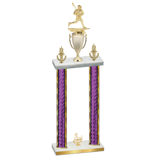 Double Purple Glacier Third Place Lacrosse Trophy