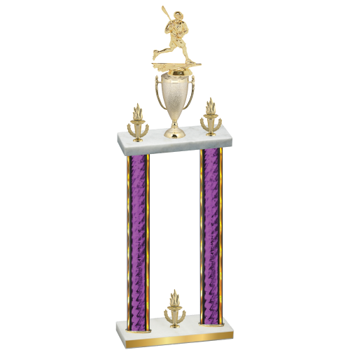 Double Purple Glacier Victory Lacrosse Trophy