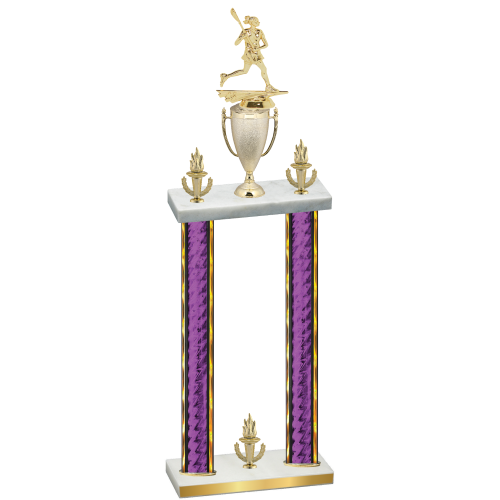 Double Purple Glacier Victory Lacrosse Trophy