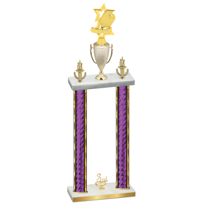 Double Purple Glacier Third Place Pickleball Trophy