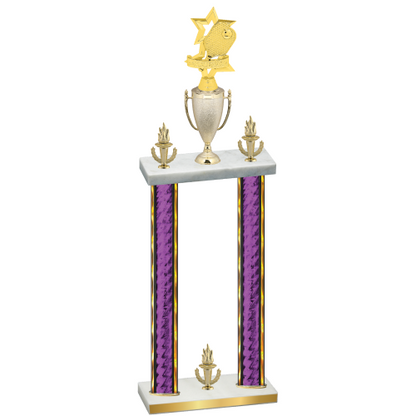Double Purple Glacier Victory Pickleball Trophy