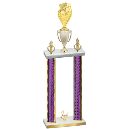 Double Purple Glacier Second Place Pickleball Trophy