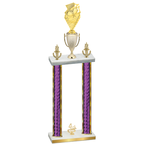 Double Purple Glacier Fourth Place Pickleball Trophy
