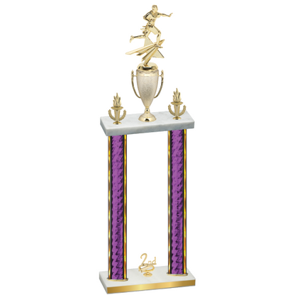 Double Purple Glacier Second Place Flag Football Trophy