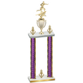 Double Purple Glacier Victory Flag Football Trophy