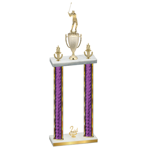 Double Purple Glacier Second Place Golf Trophy