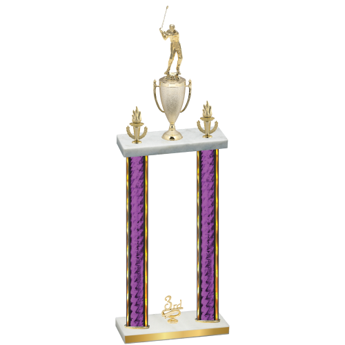 Double Purple Glacier Third Place Golf Trophy