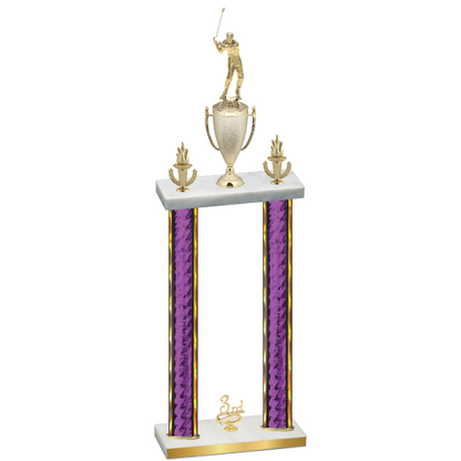 Double Purple Glacier Third Place Golf Trophy