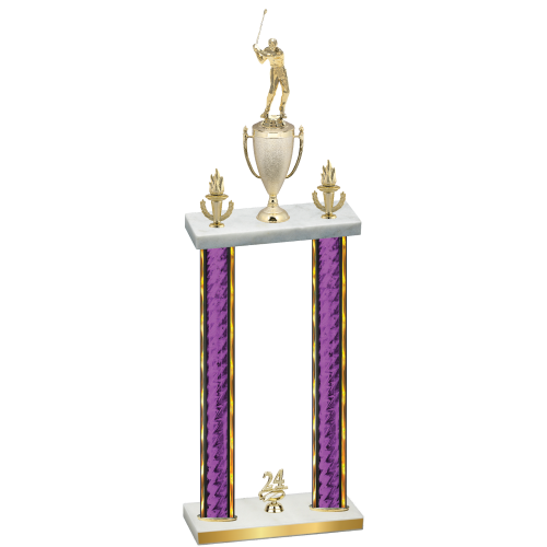 Double Purple Glacier Year Golf Trophy