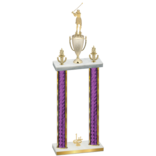 Double Purple Glacier First Place Golf Trophy