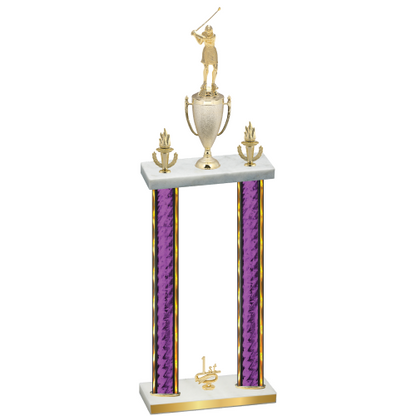 Double Purple Glacier First Place Golf Trophy