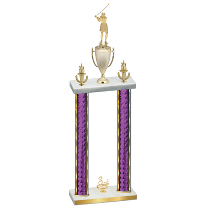 Double Purple Glacier Third Place Golf Trophy