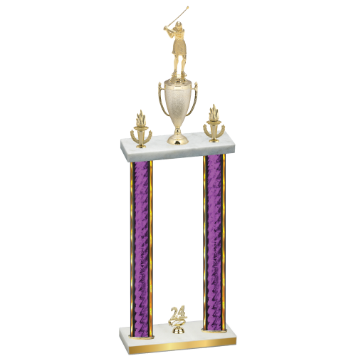 Double Purple Glacier Year Golf Trophy