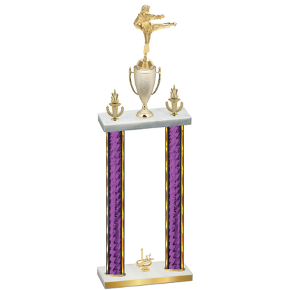 Double Purple Glacier First Place Karate Trophy