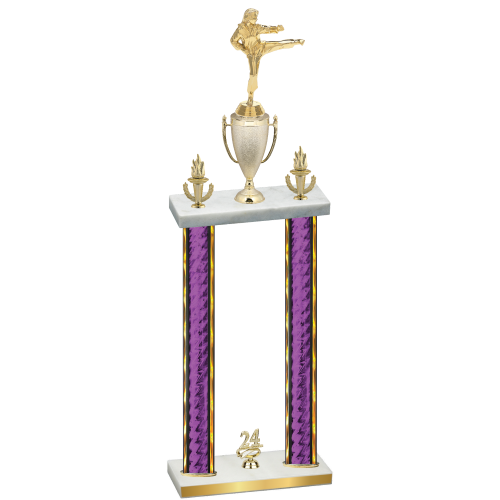 Double Purple Glacier Year Karate Trophy