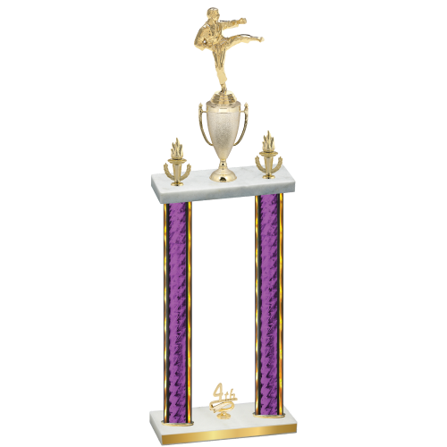 Double Purple Glacier Fourth Place Karate Trophy