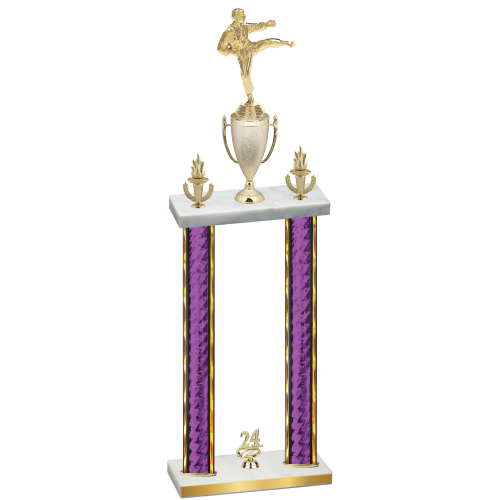 Double Purple Glacier Year Karate Trophy