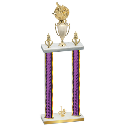 Double Purple Glacier First Place Baseball Trophy