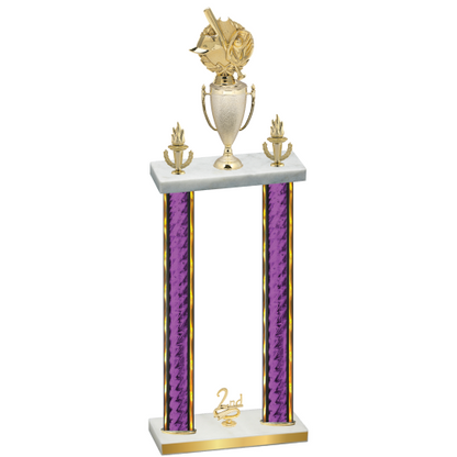 Double Purple Glacier Second Place Baseball Trophy