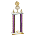 Double Purple Glacier Third Place Baseball Trophy