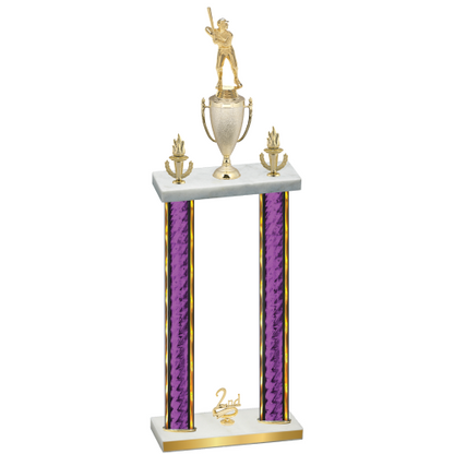 Double Purple Glacier Second Place Baseball Trophy