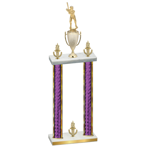 Double Purple Glacier Victory Baseball Trophy