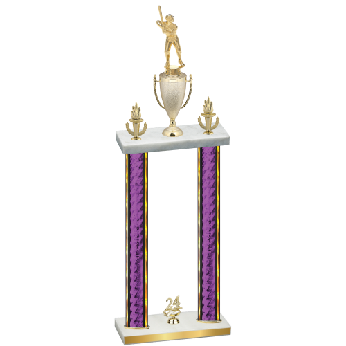 Double Purple Glacier Year Baseball Trophy