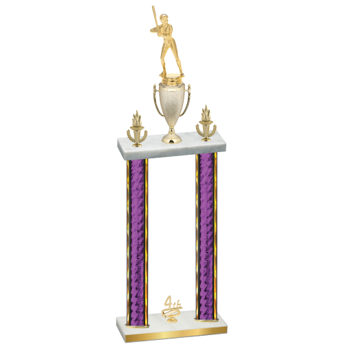 Double Purple Glacier Fourth Place Softball Trophy