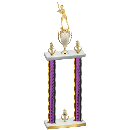 Double Purple Glacier Victory Softball Trophy