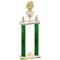 Double Green Glacier Second Place Soccer Trophy