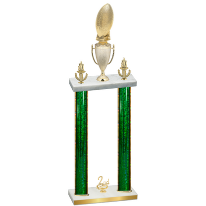 Double Green Glacier Second Place Football Trophy