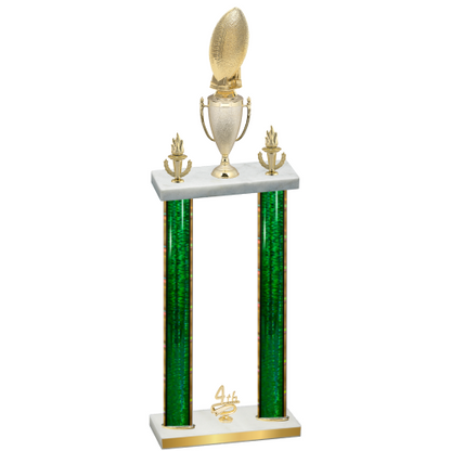Double Green Glacier Fourth Place Football Trophy