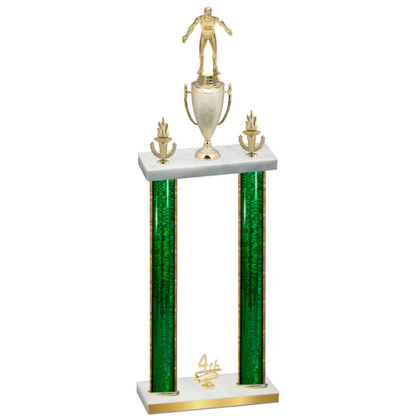 Double Green Glacier Fourth Place Wrestling Trophy