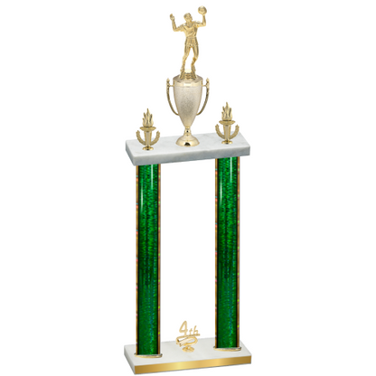 Double Green Glacier Fourth Place Volleyball Trophy