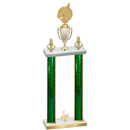 Double Green Glacier Third Place Volleyball Trophy