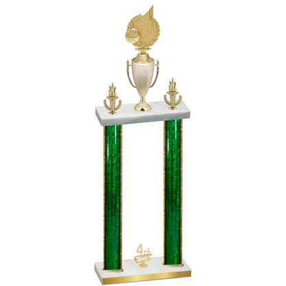 Double Green Glacier Fourth Place Volleyball Trophy