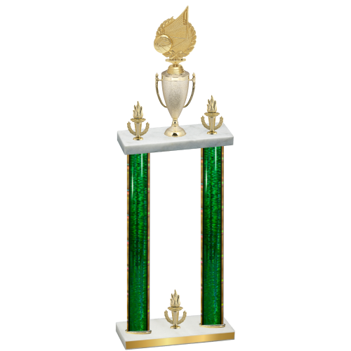 Double Green Glacier Victory Volleyball Trophy