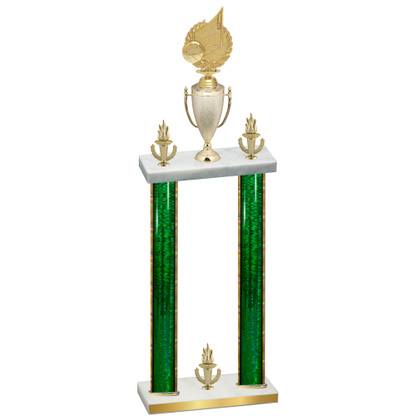 Double Green Glacier Victory Volleyball Trophy