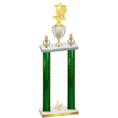 Double Green Glacier Third Place Pickleball Trophy