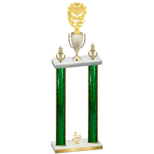 Double Green Glacier Fourth Place Pickleball Trophy