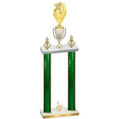 Double Green Glacier Third Place Pickleball Trophy