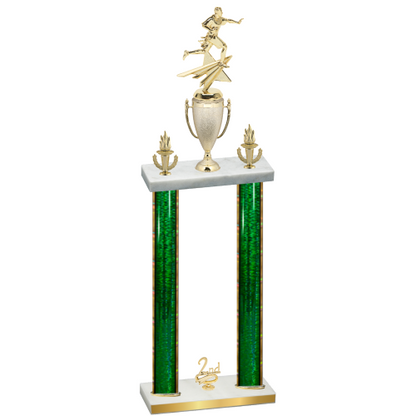 Double Green Glacier Second Place Flag Football Trophy