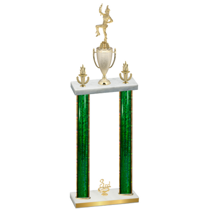 Double Green Glacier Third Place Majorette Trophy